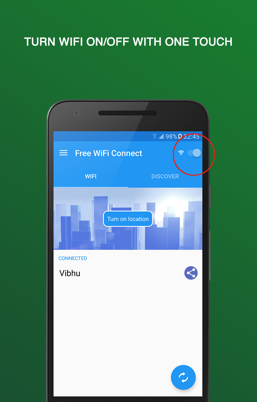 Android application Free WiFi Connect screenshort