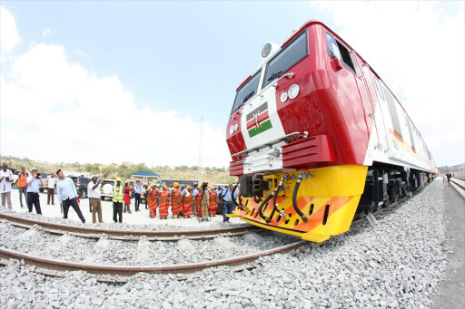 1st batch of SGR Locomotive arrives in Mombasa Port as transport cabinet minister James Macharia promised that President Uhuru Kenyatta will launch the locomotives in June this year/Elkana Jacob