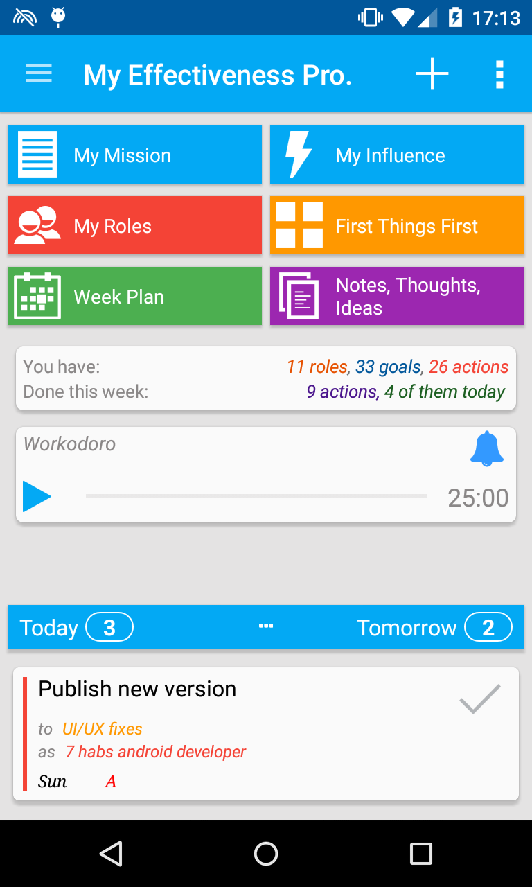 Android application My Effectiveness: To do, Tasks screenshort