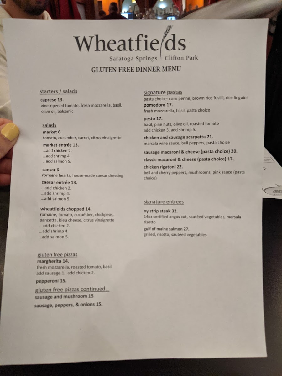 Separate menu