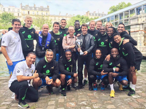 Springbox 7s players meet with Tom Cruise after winning the world series last weekend