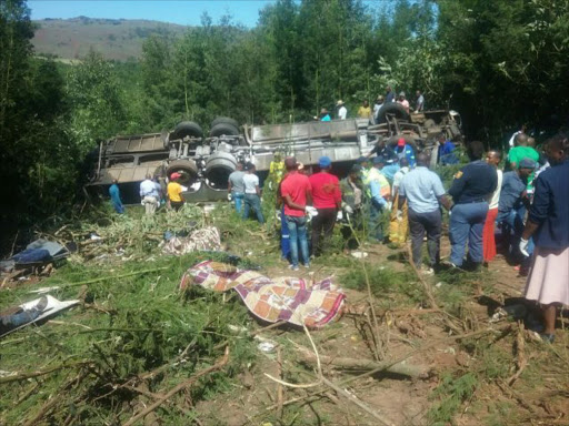 10 people died in a bus accident near Ngcobo this morning Picture: SUPPLIED