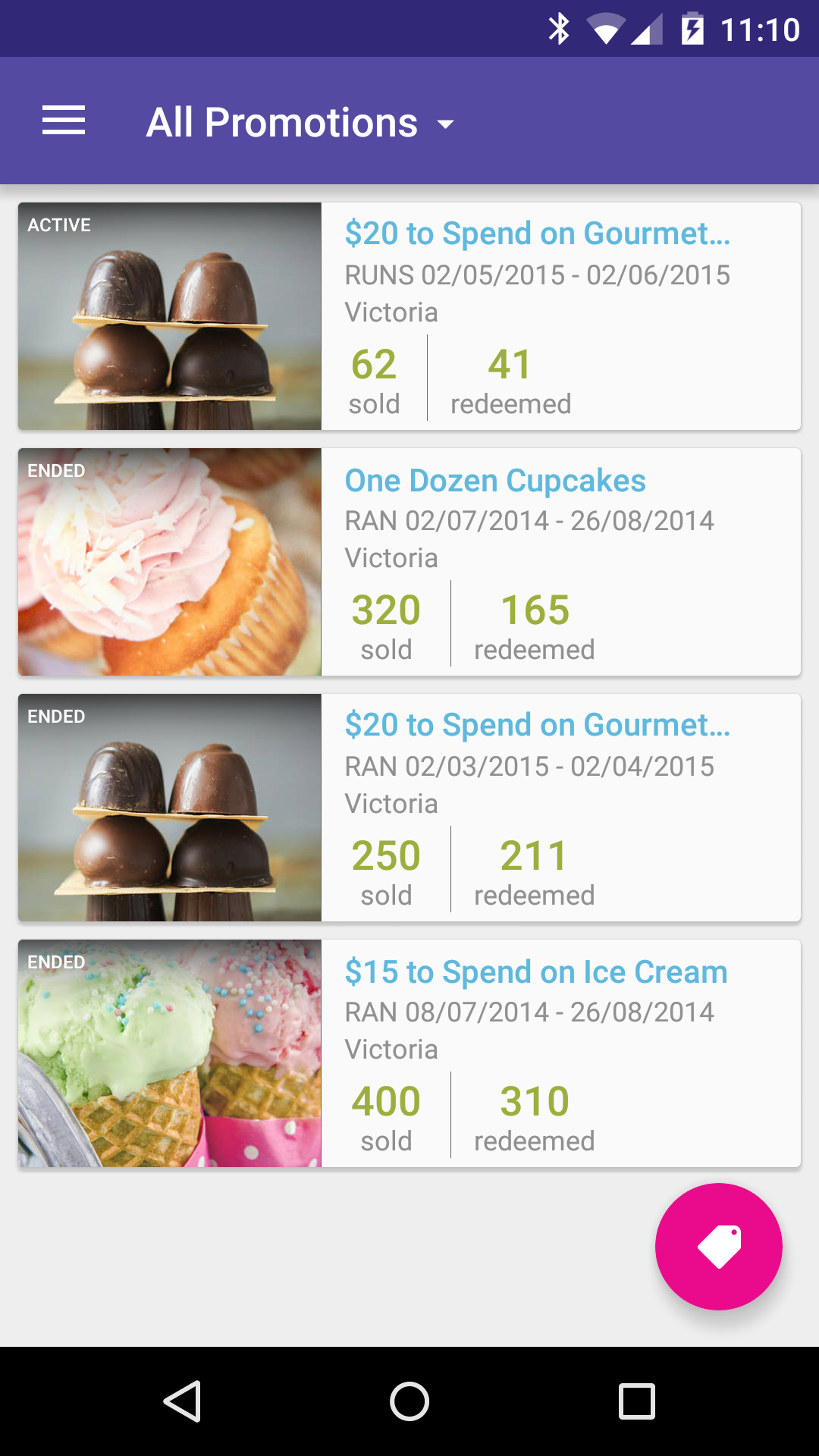 Android application LivingSocial Merchant Center screenshort