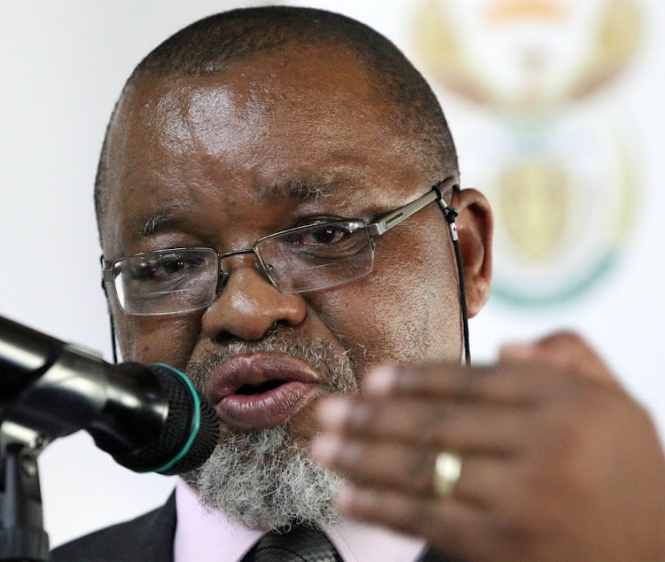 Mineral Resource Minister, Gwede Mantashe, during his visit to Modikwa Mine.