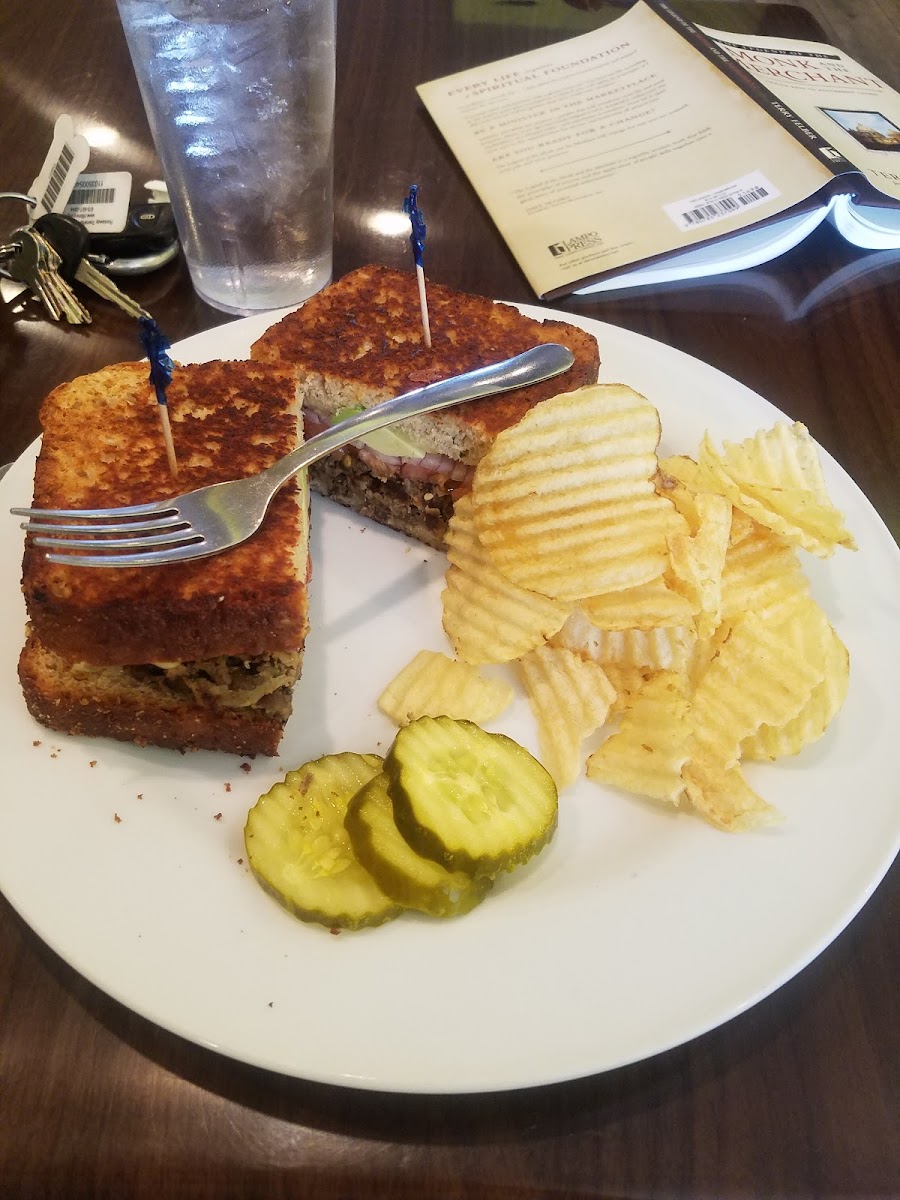 Fork for size reference,  homemade gf bread for the lentil burger... yummmm!