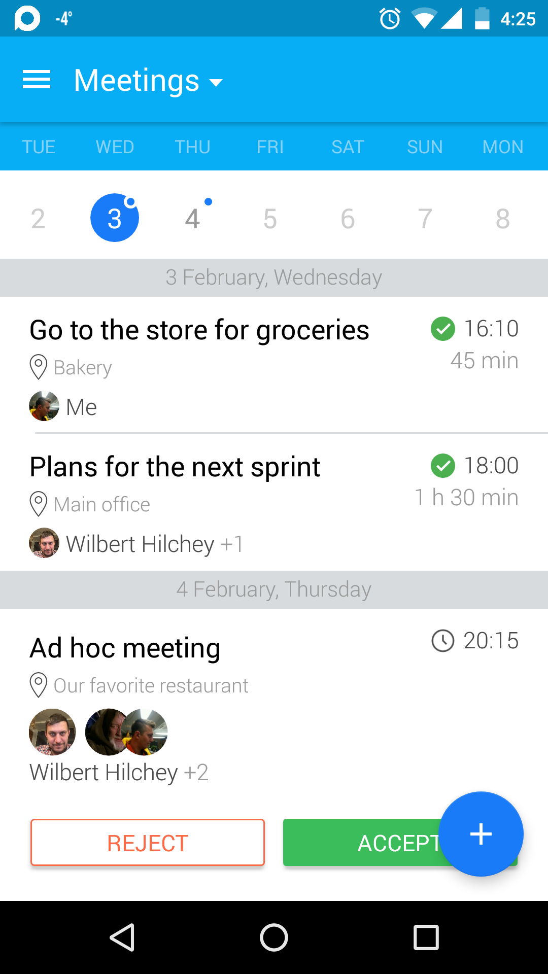 Android application Ping – Meeting is easy! screenshort