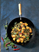 Potato and spinach curry.