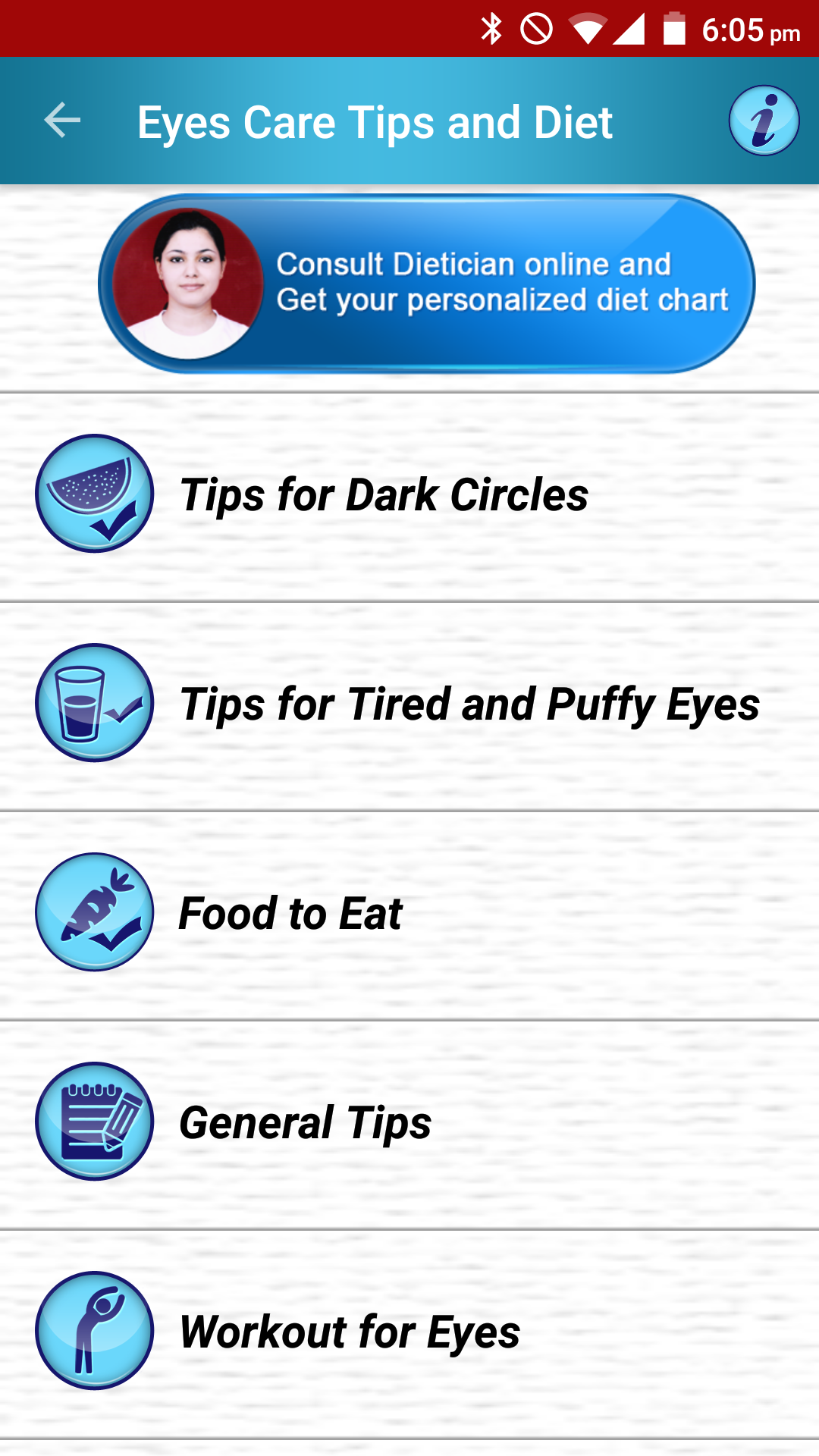 Android application Eyes Care Eyesight Health Diet screenshort