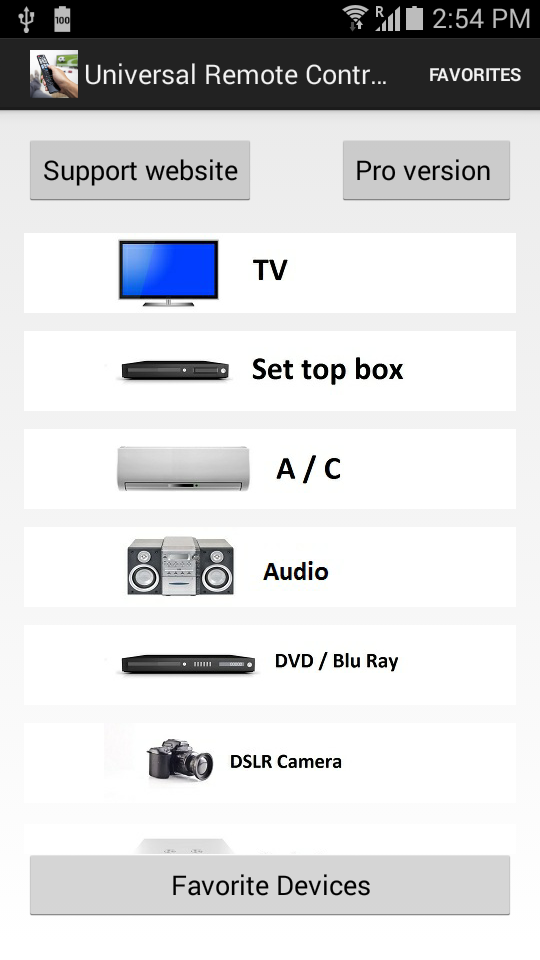 Android application Universal Remote Control TV screenshort
