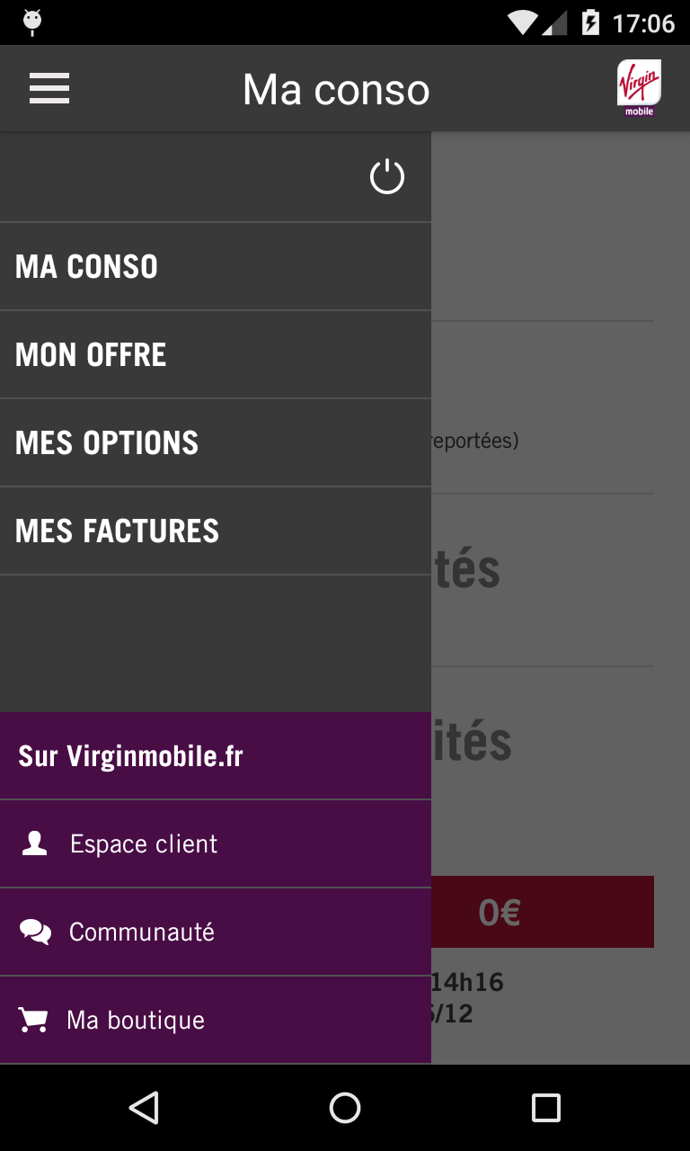 Android application Mon Compte screenshort