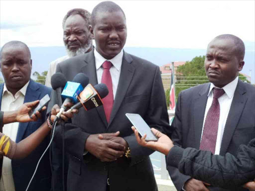 Uasin Gishu Governor Jackson Mandago addresses the media a two -day meeting that brought together governors from the North Rift at the Kenya School of Government (KSG) in Baringo, Friday, November 18. /JOSEPH KANGOGO