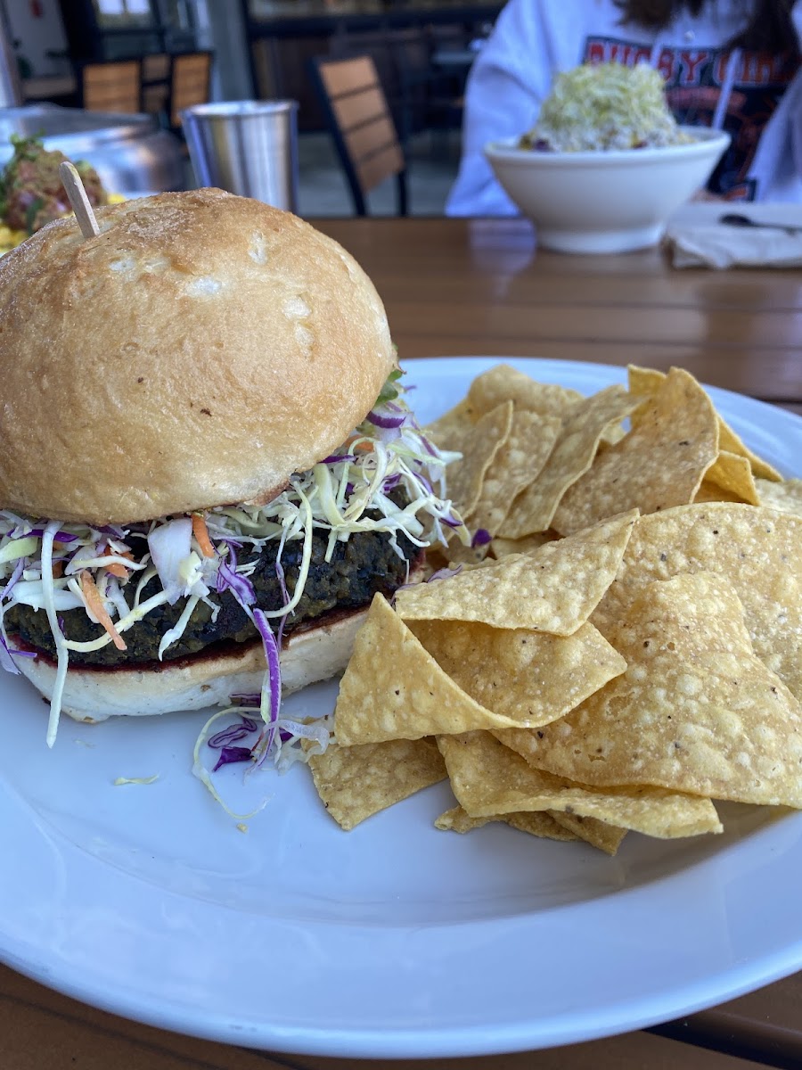 BBQ lentil burger