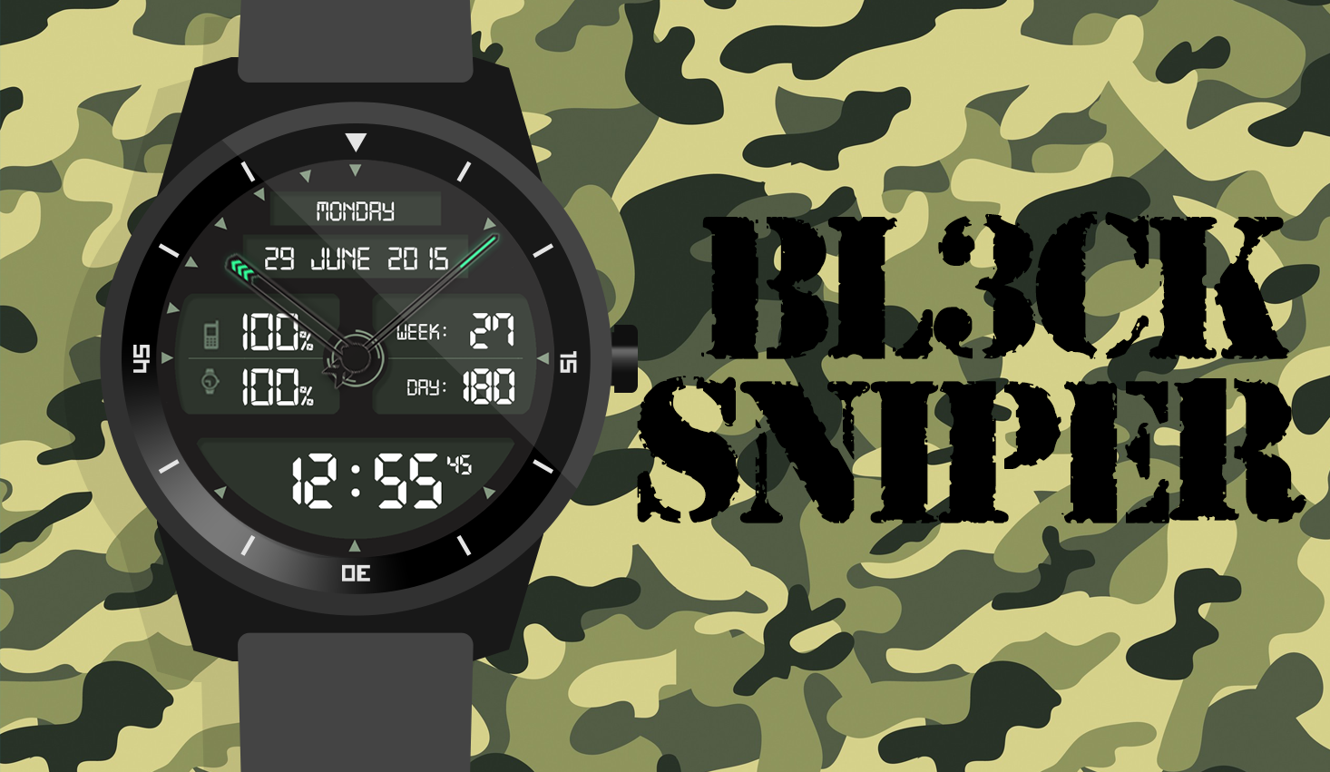 Android application SNIPER Digital Watch Face screenshort