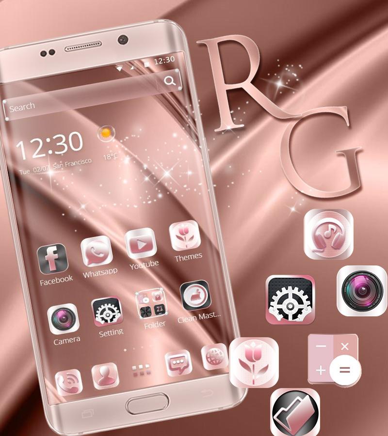 Розовая золотая шелковая тема Red Rose Love — приложение на Android