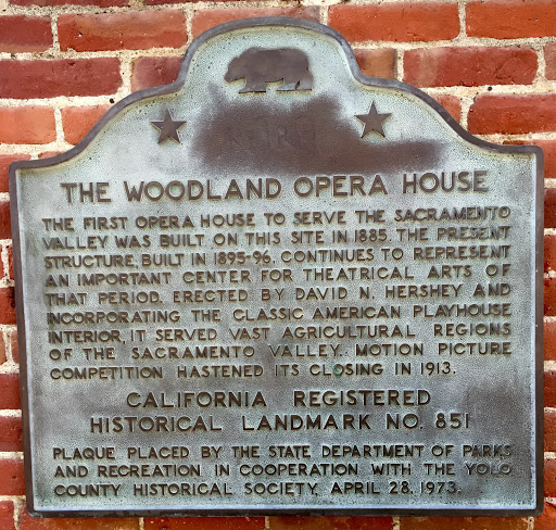 "The Woodland Opera House The first opera house to serve the SacramentoValley was build on this site in 1885. The presentstructure was built in 1895-1896, ontinues to representan important center...