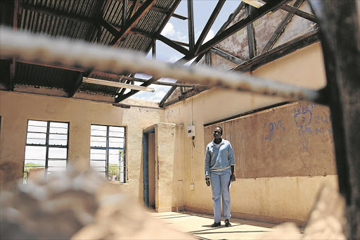 January 20, 2015. IN RUINS: Mutchinya Sekhwama, a Grade 12 pupil and leader of the learners representative council at Mphengwa Secondary School , says they are tired of learning in dilapidated classrooms Photo: Zoe Mahopo © Sowetan