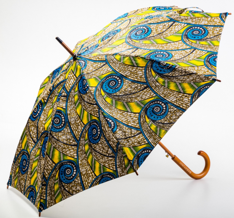 'Gbato' Umbrella, 100% cotton, wood and metal frame, waterproof (cotton treated with fabric sealer), handmade in South Africa, R610