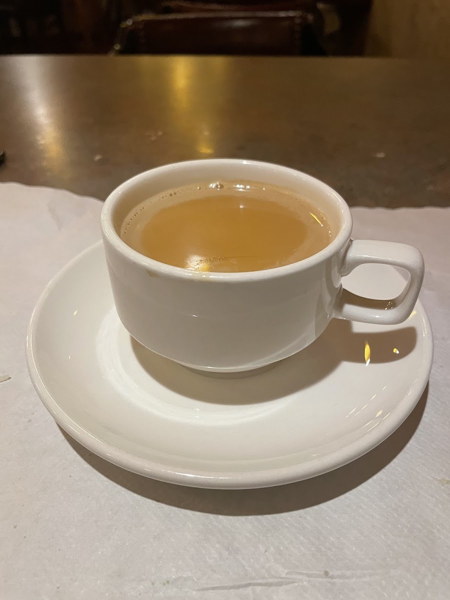 Chai tea offered at the end of your meal, delicious and spicy