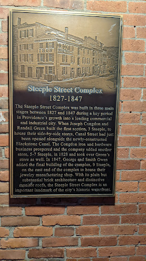 Steeple Street Complex 1827-1847   The Steeple Street Complex was built in three main stages between 1827 and 1847 during a key period in Providence's growth into a leading commercial and...