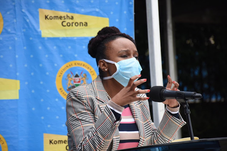 Health CAS Mercy Mwangangi during a press conference on coronavirus at Afya House on April 23, 2020.
