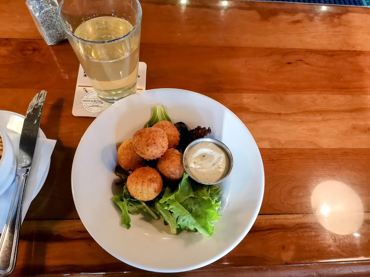 Squash fritters and garlic aioli