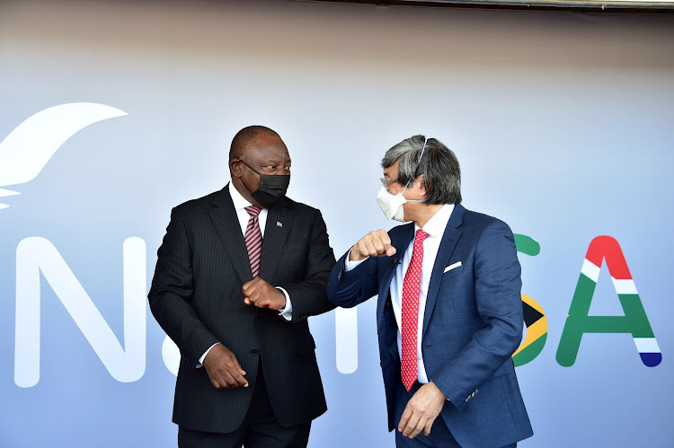 President Cyril Ramaphosa and Patrick Soon-Shiong launched the NantSA facility in Cape Town on Wednesday.