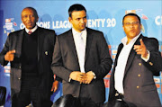 CSA president Mtutalezi Nyoka, Champions League CEO Sundar Raman and Cricket SA CEO Gerald Majola snapped during the Airtel Champions League Twenty20 pre-launch press conference last year at Taboo, Johannesburg Picture: DUIF DU TOIT/GALLO IMAGES