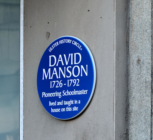 A plaque at the entrance to the Premier Inn J3374 : New hotel, Belfast, at the corner of Donegall Street and Waring Street, commemorating David Manson Link and Link. © Copyright Albert Bridge and...