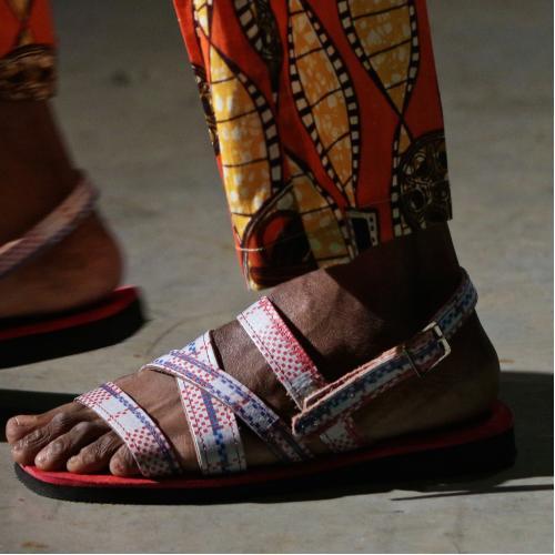 The African Traveler sandals made from shopping bags by Imprint ZA