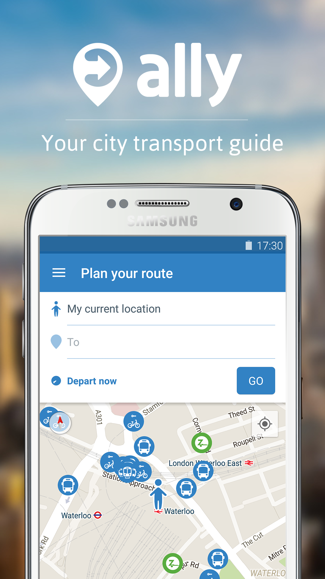 Android application ally: transit route planner screenshort