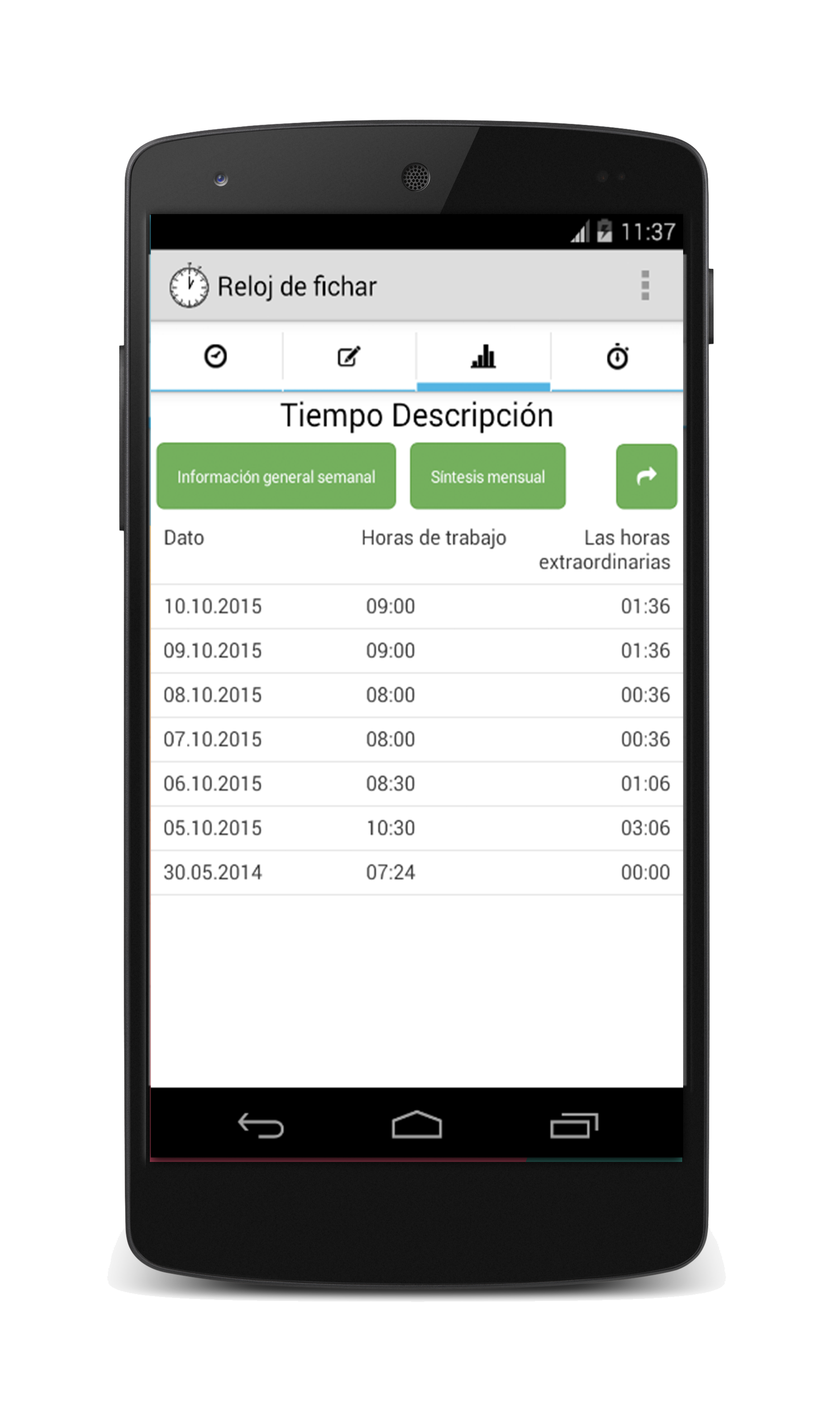 Android application Timesheet - Work Time Tracker screenshort