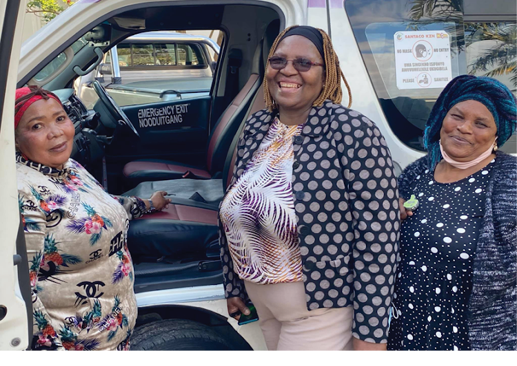 Joyce Hlobo, Joyce Nkosi and Mavis Ndlela, who are minibus taxi owners, have joined hands to make car seats to boost income from their business.