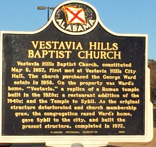 Vestavia Hills Baptist Church Vestavia Hills Baptist Church, constituted May 6, 1957, first met at Vestavia Hills City Hall. The church purchased the George Ward estate in 1958. On the property...