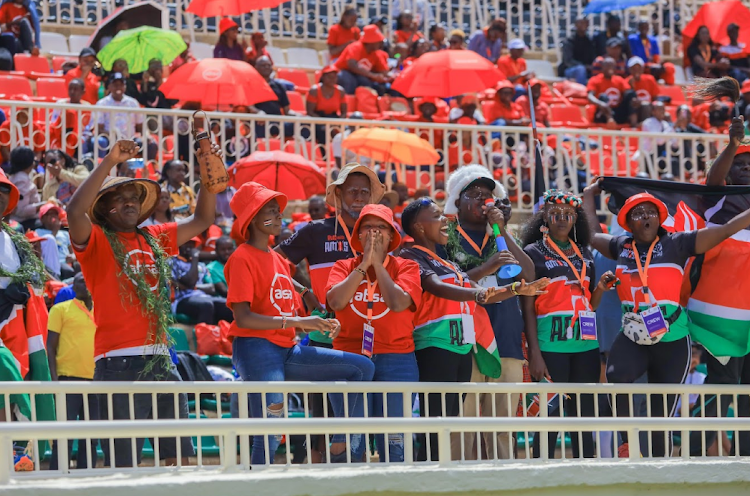 Fans during the Absa Kip Keino Classic sponsored by Absa Bank, at the Nyayo National Stadium on April 20, 2024.