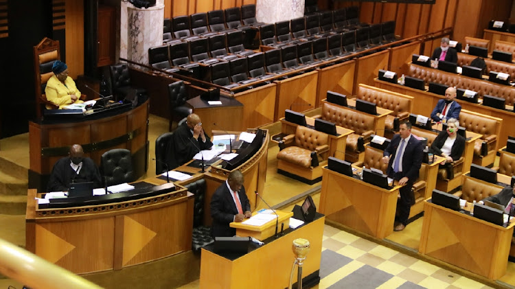 President Cyril Ramaphosa appears before the National Assembly in Cape Town. Picture: ZWELETHEMBA