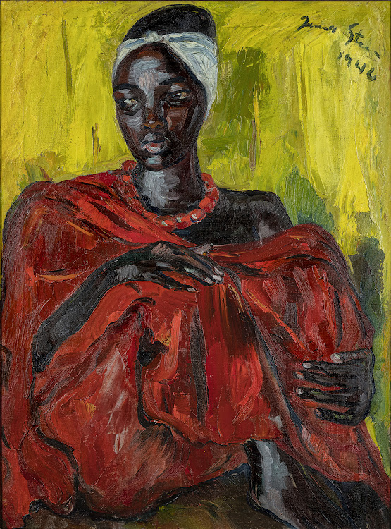 Irma Stern, Watussi Woman in Red (1946). Oil on canvas.