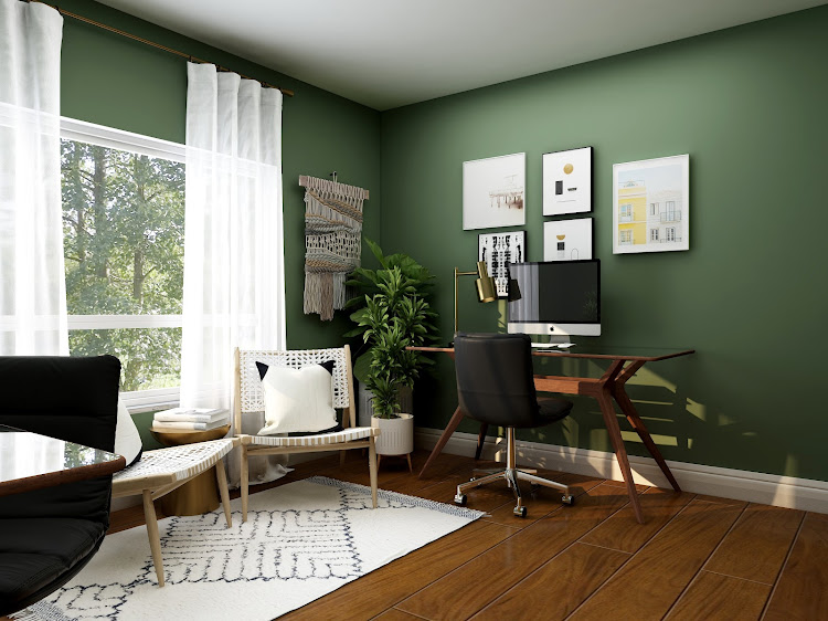 Plascon colour experts advise that cooler tones help to instil a sense of calm and ease work stress and recommend choosing colours such as Green Light Go (G2-A1-2) or Mulberry Leaf (G1-C1-1).