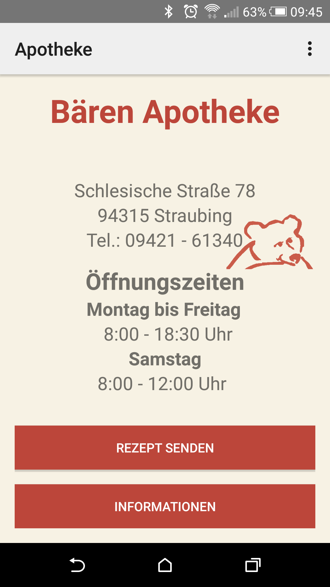 Android application Bären-Apotheke Straubing screenshort