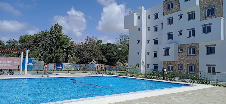 The swimming pool at Buxton Point estate in Mombasa.
