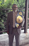 Boxing promoter Larry Wainstein poses with the newly designed Boxing 5 Gauteng belt.