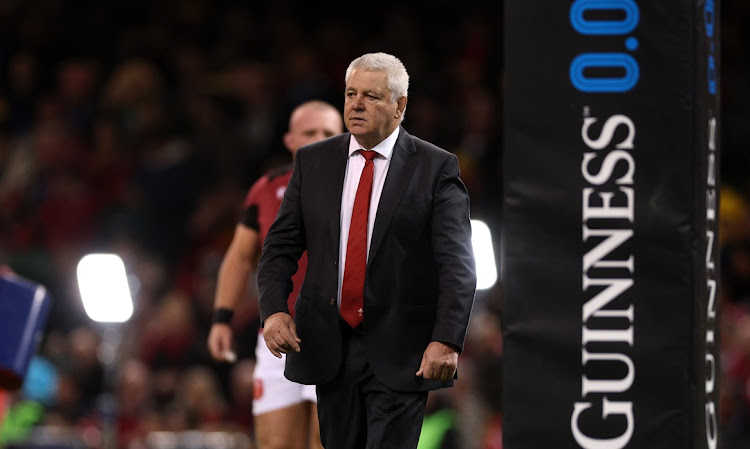 Wales coach Warren Gatland during the warm-up before their Six Nations match against Italy at Principality Stadium in Cardiff on March 16.