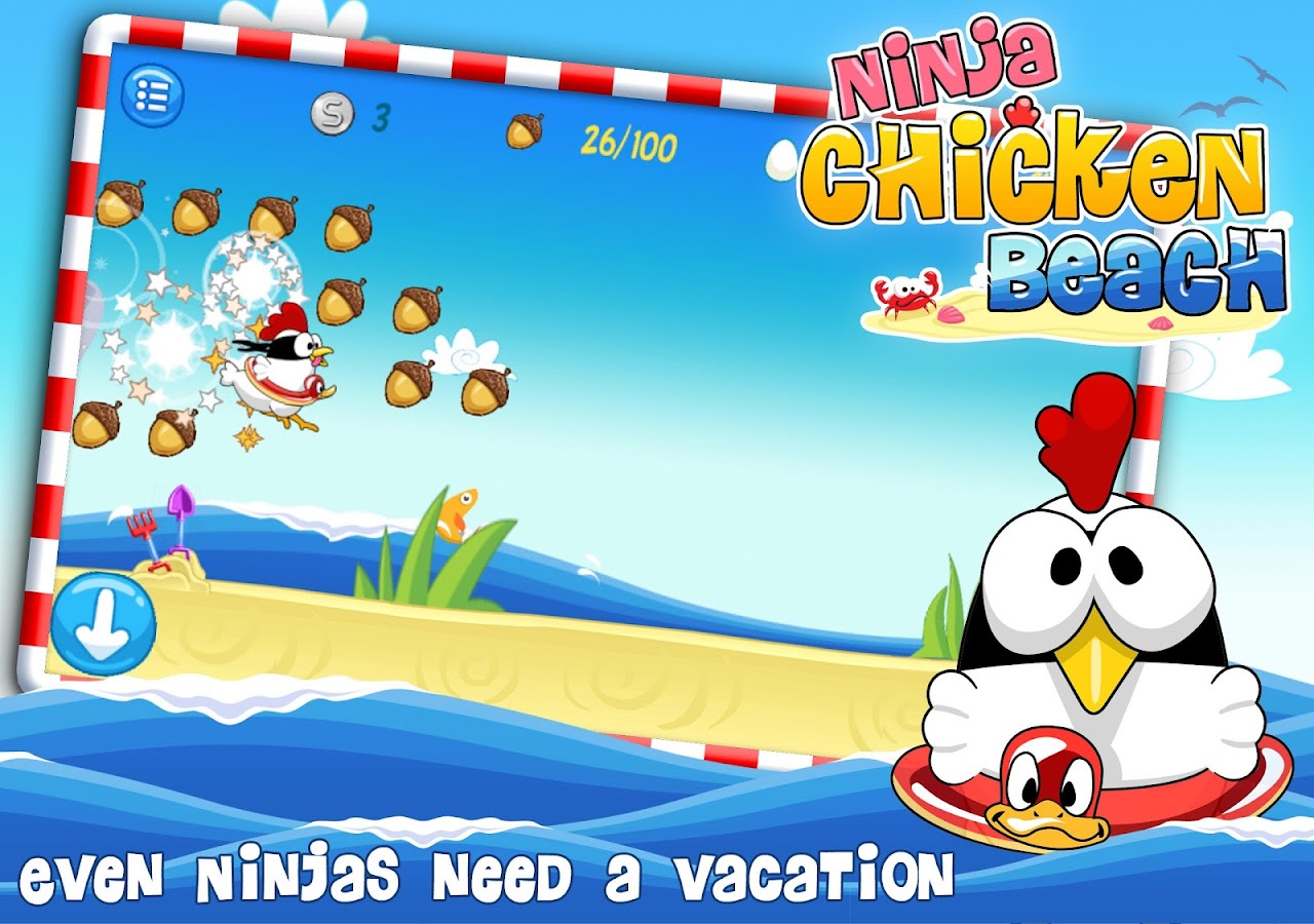    Ninja Chicken Beach- screenshot  