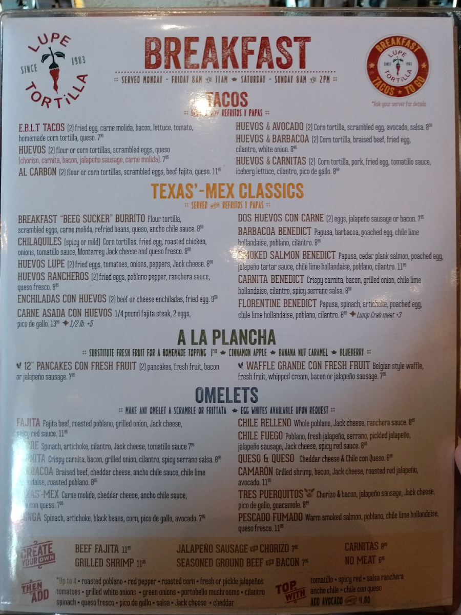 Lupe Tortilla gluten-free menu