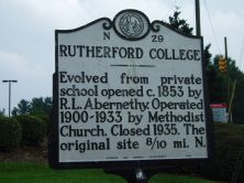 Evolved from private school opened c. 1853 by R. L. Abernethy. Operated 1900-1933 by Methodist Church. Closed 1935. The original site 1.3 mi. N.Plaque via North Carolina Highway Historical Marker...