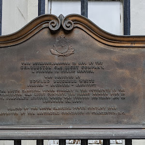 THIS BUILDING, ERECTED IN 1878 BY THE CHARLESTON GAS LIGHT COMPANY A PIONEER IN PUBLIC SERVICE   WAS DESIGNED BY EDWARD BRICKELL WHITE SOLDIER ENGINEER ARCHITECT   THE SOUTH CAROLINA POWER COMPANY IS ...