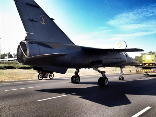 Fighter jet on N1 highway 24 September 2014 via Nadia Gerber ‏@Nadiagerber80 on Twitter