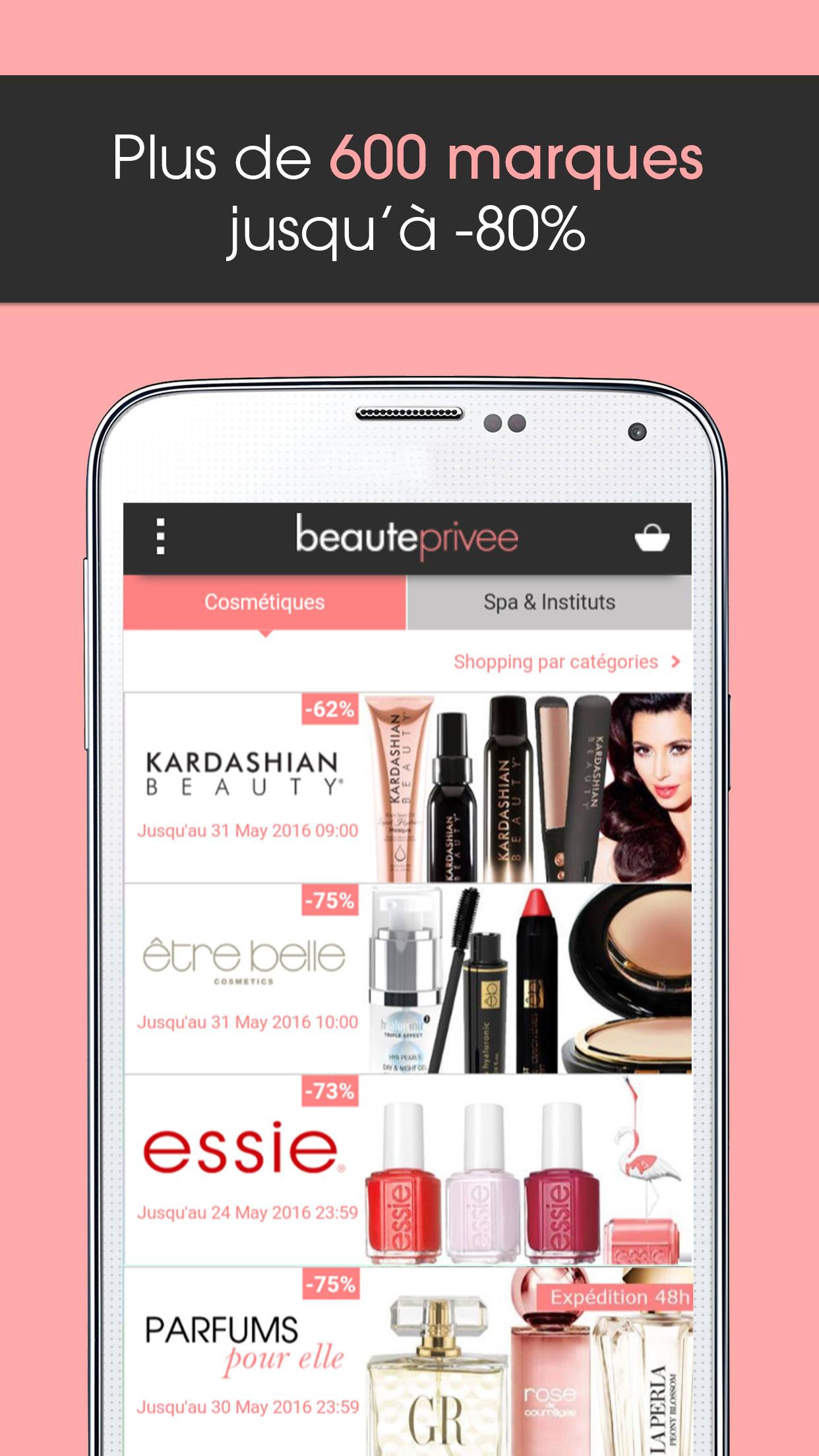 Android application Beauté Privée screenshort