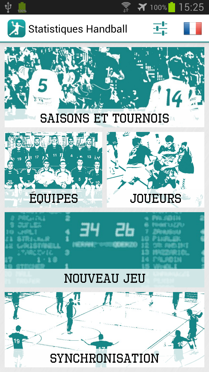 Android application Handball Statistics screenshort