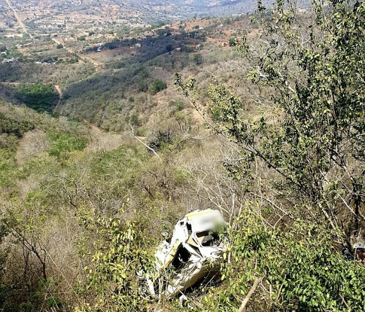 A taxi rolled about 1km down an embankment in the Inanda Dam area, west of Durban, on Sunday morning.