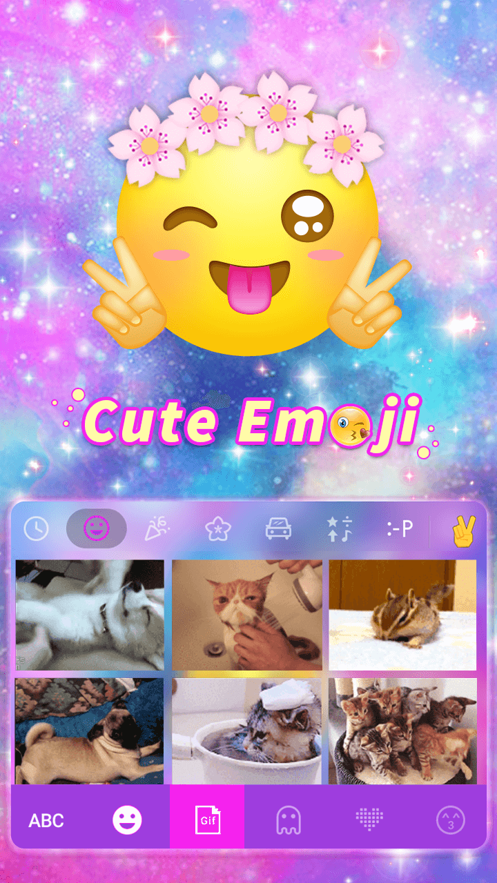 Android application Cute Emoji Theme for iKeyboard screenshort